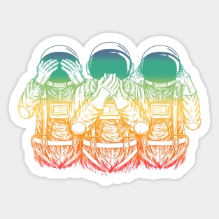 Colorful Astronauts Sticker